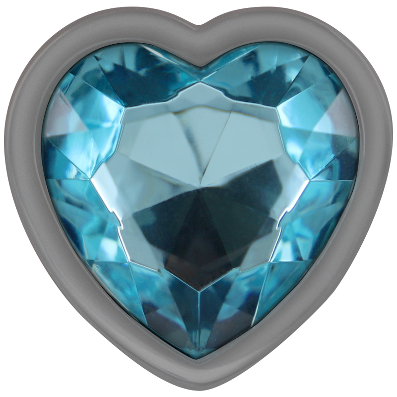 INTENSE - ALUMINUM METAL ANAL PLUG BLUE HEART SIZE M - Imagem de 3