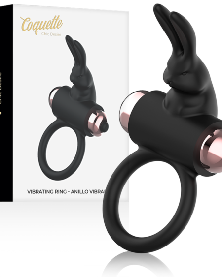 COQUETTE CHIC DESIRE - COCK RING WITH VIBRATOR BLACK/ GOLD