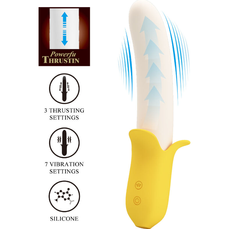 PRETTY LOVE - BANANA GEEK SUPER POWER 7 VIBRATIONS UPDOWN SILICONE BLACK - Imagem de 3