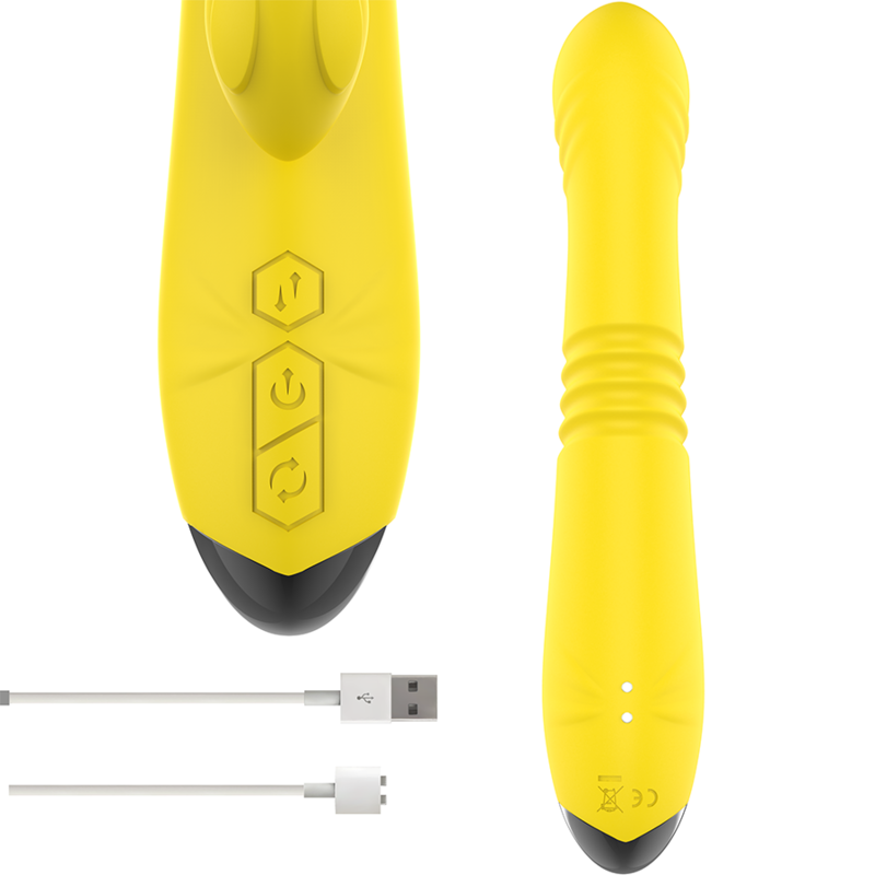 INTENSE - TOKY MULTIFUNCTION VIBRATOR UP DOWN WITH CLITORAL STIMULATOR YELLOW - Imagem de 4