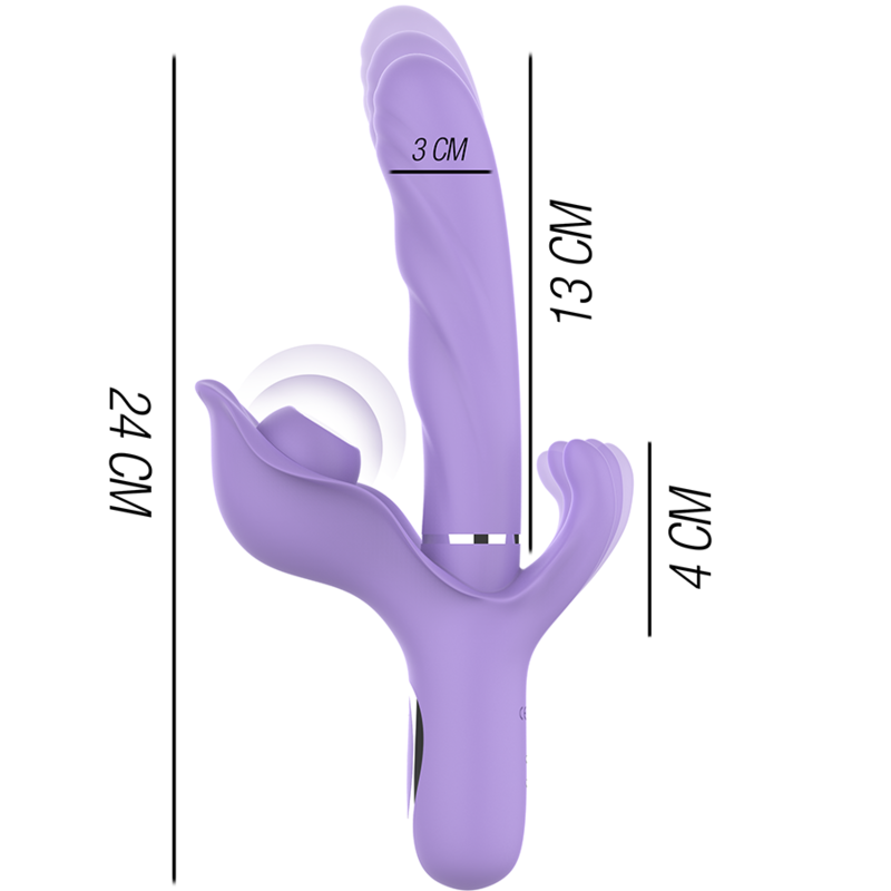 INTENSE - BILLIE MULTIFUNCTIONAL RECHARGEABLE SUCTION VIBRATOR WITH PURPLE PUSH BUTTON - Imagem de 3