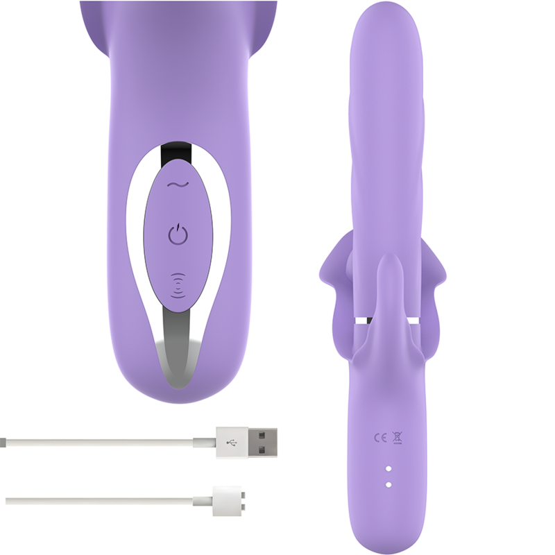INTENSE - BILLIE MULTIFUNCTIONAL RECHARGEABLE SUCTION VIBRATOR WITH PURPLE PUSH BUTTON - Imagem de 4