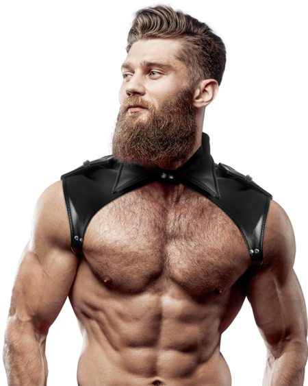 FETISH SUBMISSIVE ATTITUDE - MENS BRIGADE ADJUSTABLE ECO-LEATHER NECK HARNESS