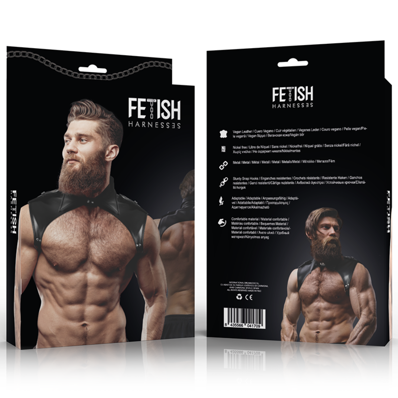 FETISH SUBMISSIVE ATTITUDE - MENS BRIGADE ADJUSTABLE ECO-LEATHER NECK HARNESS - Imagem de 2