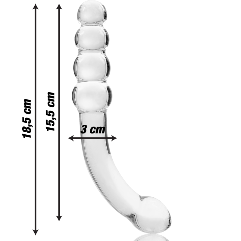 NEBULA SERIES BY IBIZA - MODELO 14 DILDO CRISTAL TRANSPARENTE 18.5 CM -O- 3 CM - Imagem de 3