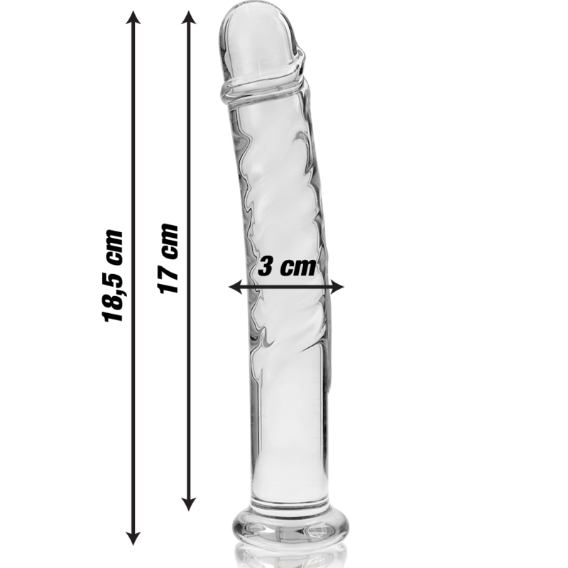 NEBULA SERIES BY IBIZA - MODELO 16 DILDO CRISTAL TRANSPARENTE 18.5 CM -O- 3 CM - Imagem de 3