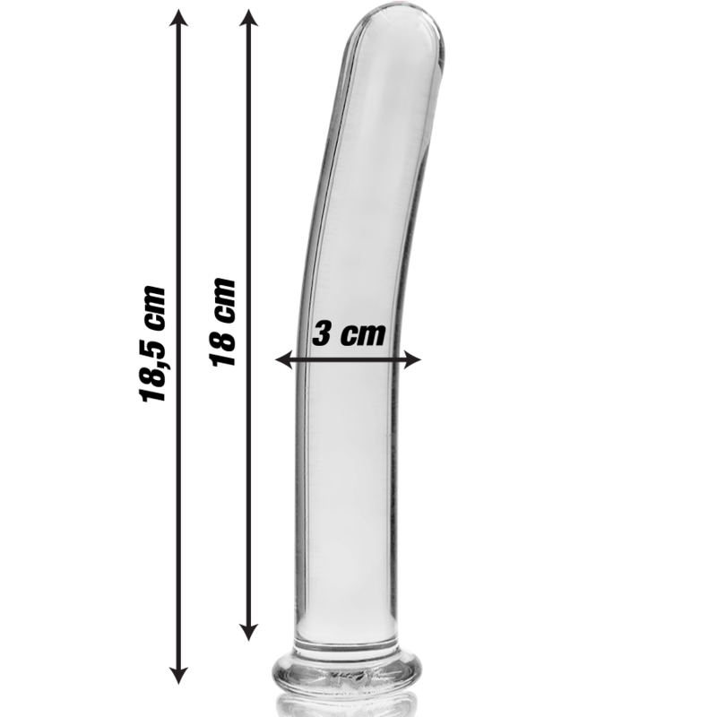 NEBULA SERIES BY IBIZA - MODELO 17 DILDO CRISTAL TRANSPARENTE 18.5 CM -O- 3 CM - Imagem de 3
