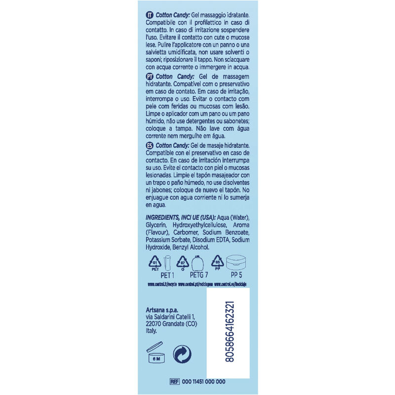 CONTROL - COTTON CANDY MASSAGE GEL 3 IN 1 200 ML - Imagem de 2