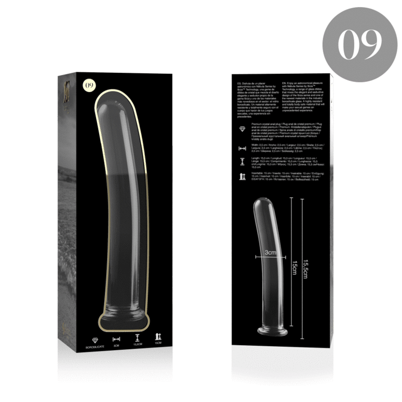 NEBULA SERIES BY IBIZA - MODELO 9 DILDO CRISTAL TRANSPARENTE 15.5 CM -O- 2.5 CM - Imagem de 4