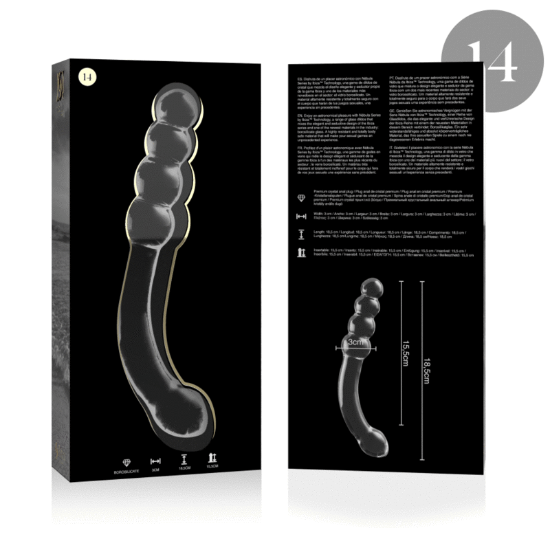 NEBULA SERIES BY IBIZA - MODELO 14 DILDO CRISTAL TRANSPARENTE 18.5 CM -O- 3 CM - Imagem de 4