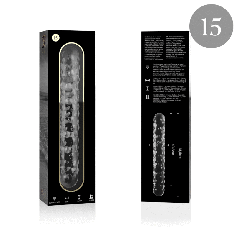 NEBULA SERIES BY IBIZA - MODELO 15 DILDO CRISTAL TRANSPARENTE 18.5 CM -O- 3 CM - Imagem de 4