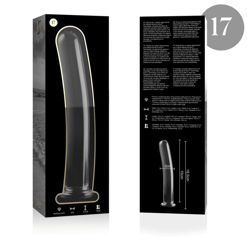 NEBULA SERIES BY IBIZA - MODELO 17 DILDO CRISTAL TRANSPARENTE 18.5 CM -O- 3 CM - Imagem de 4