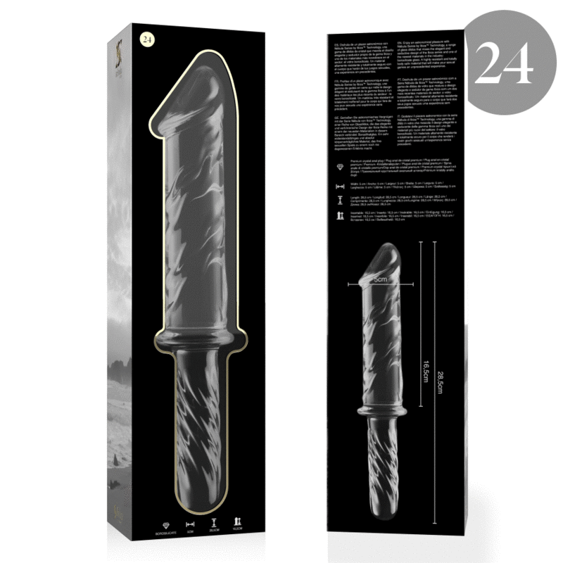 NEBULA SERIES BY IBIZA - MODELO 24 DILDO CRISTAL TRANSPARENTE 28.5 CM -O- 5 CM - Imagem de 4