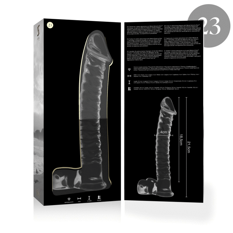 NEBULA SERIES BY IBIZA - MODELO 23 DILDO CRISTAL TRANSPARENTE 21.5 CM -O- 4 CM - Imagem de 4
