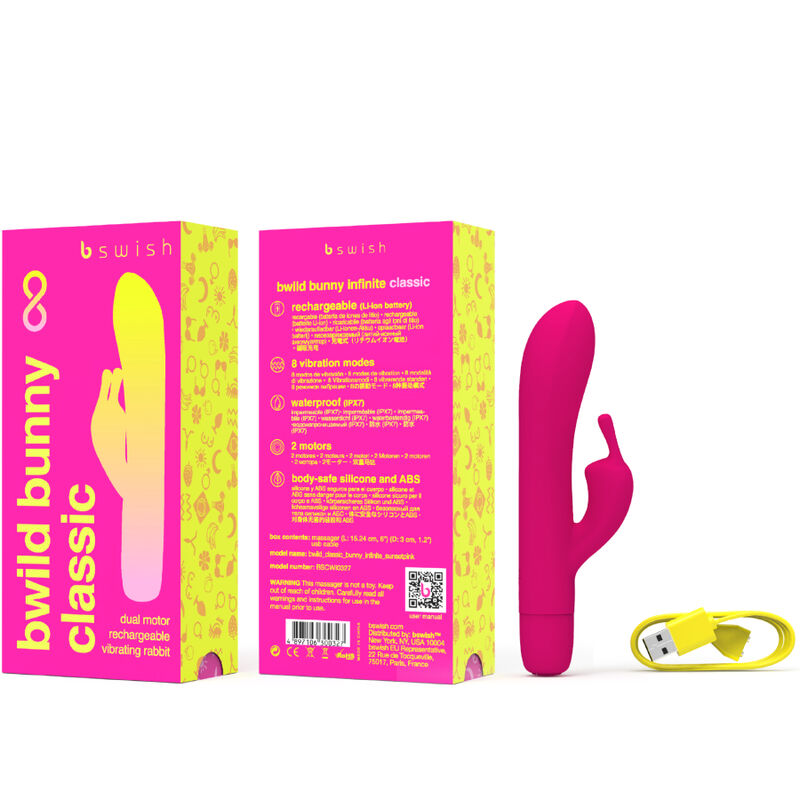 B SWISH - BWILD BUNNY INFINITE CLASSIC RECHARGEABLE VIBRATOR PINK SILICONE - Imagem de 3