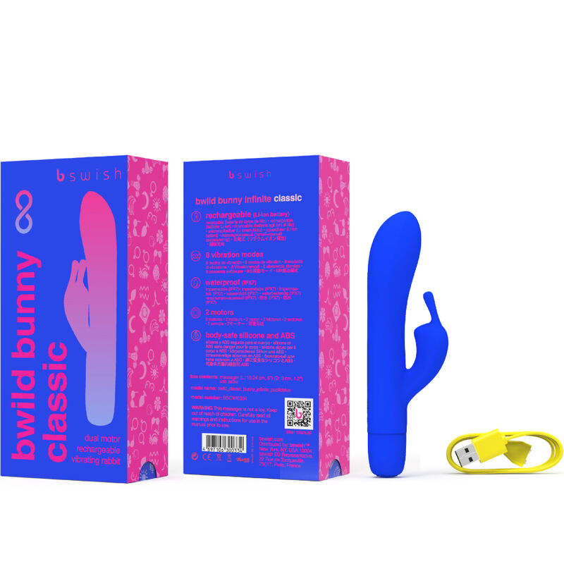 B SWISH - BWILD BUNNY INFINITE CLASSIC RECHARGEABLE VIBRATOR BLUE SILICONE - Imagem de 3