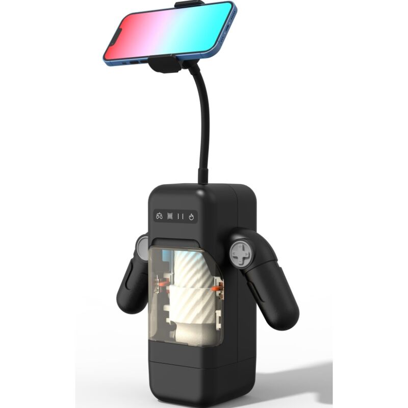 GAME CUP - THRUSTING VIBRATION MASTURBATOR WITH HEATING FUNCTION AND MOBILE SUPPORT - BLACK - Imagem de 2