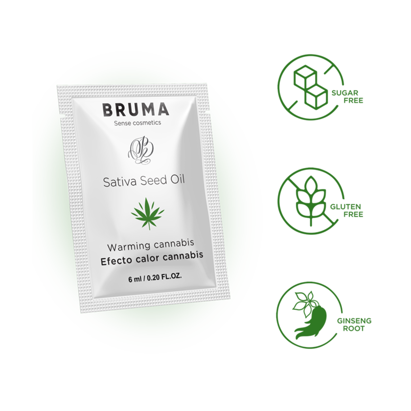 BRUMA - SATIVA SEED OIL SLIDING GEL WARMING CANNABIS FLAVOR 6 ML - Imagem de 4