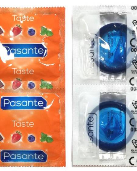PASANTE - CONDOMS FLAVOR BLUEBERRY BAG 144 UNITS