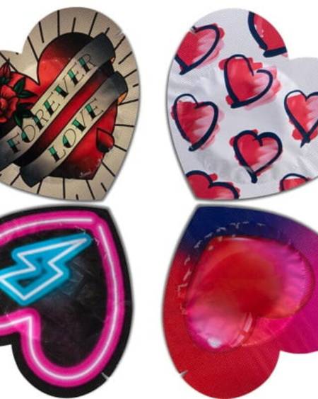 PASANTE - CONDOMS RED HEART SHAPE BAG 144 UNITS