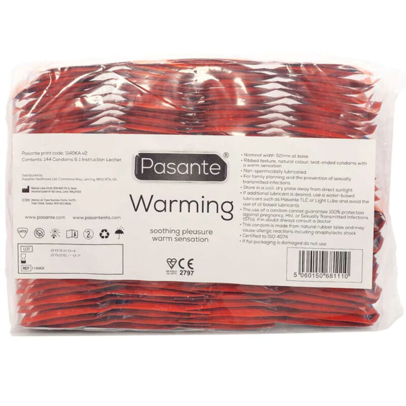 PASANTE - CONDOMS WARMING EFFECT BAG 144 UNITS - Imagem de 3