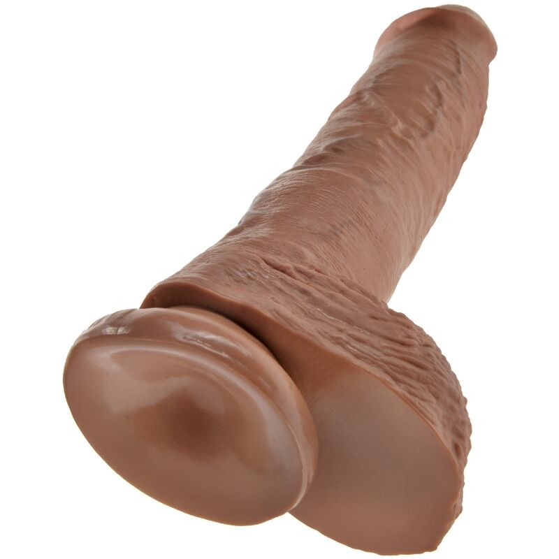 KING COCK - REALISTIC PENIS WITH BALLS 19.8 CM CARAMEL - Imagem de 4