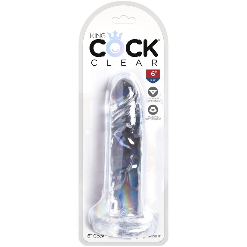 KING COCK - CLEAR REALISTIC PENIS 15.5 CM TRANSPARENT - Imagem de 4