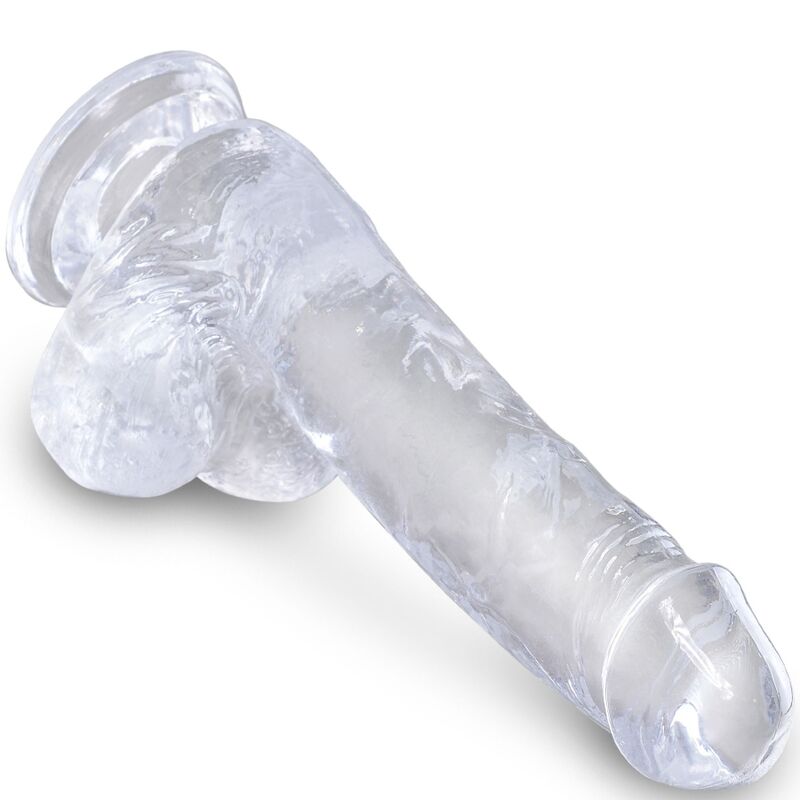 KING COCK - CLEAR REALISTIC PENIS WITH BALLS 13.5 CM TRANSPARENT - Imagem de 3