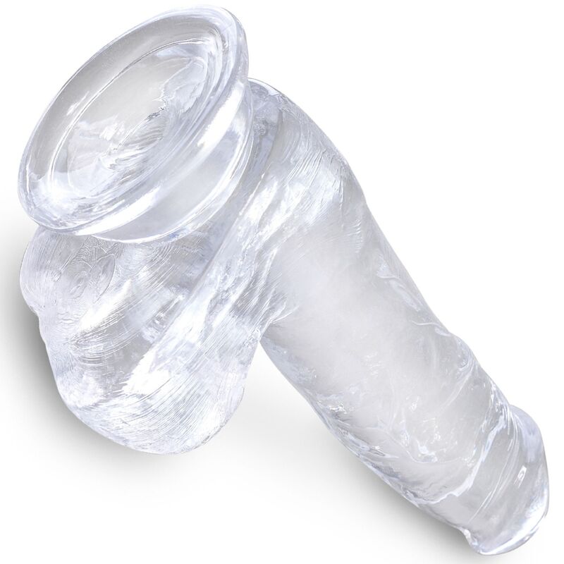 KING COCK - CLEAR REALISTIC PENIS WITH BALLS 13.5 CM TRANSPARENT - Imagem de 4