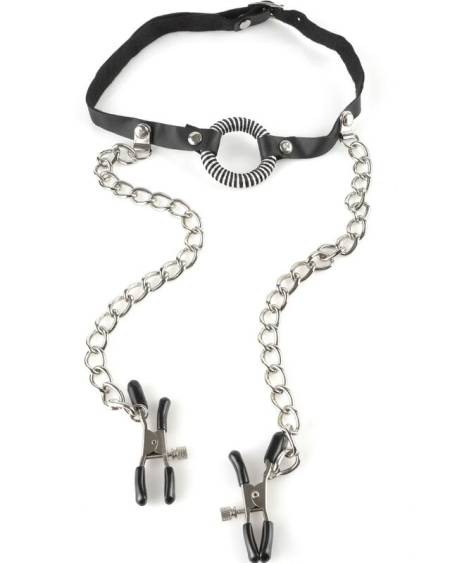 FETISH FANTASY SERIES - GAG WITH NIPPLE CLAMPS