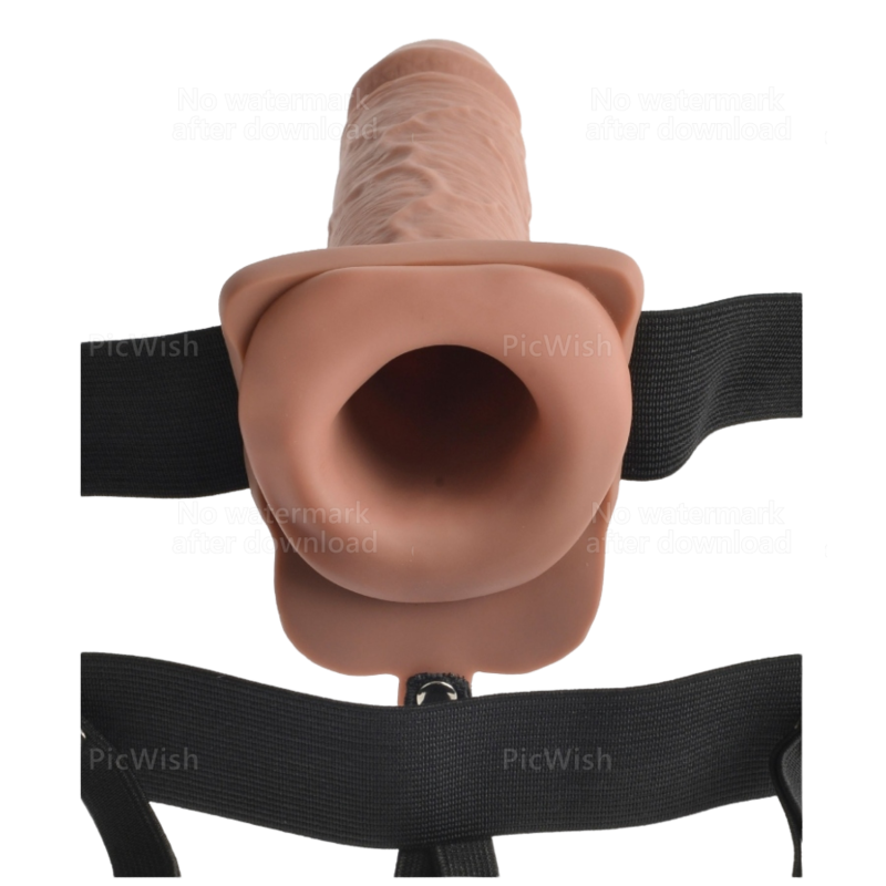 FETISH FANTASY SERIES - ADJUSTABLE HARNESS REALISTIC PENIS WITH BALLS RECHARGEABLE AND VIBRATOR 17.8 CM - Imagem de 3