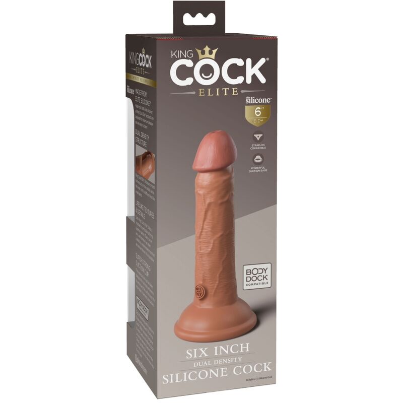 KING COCK - ELITE REALISTIC SILICONE DILDO 15.2 CM CARAMEL - Imagem de 5