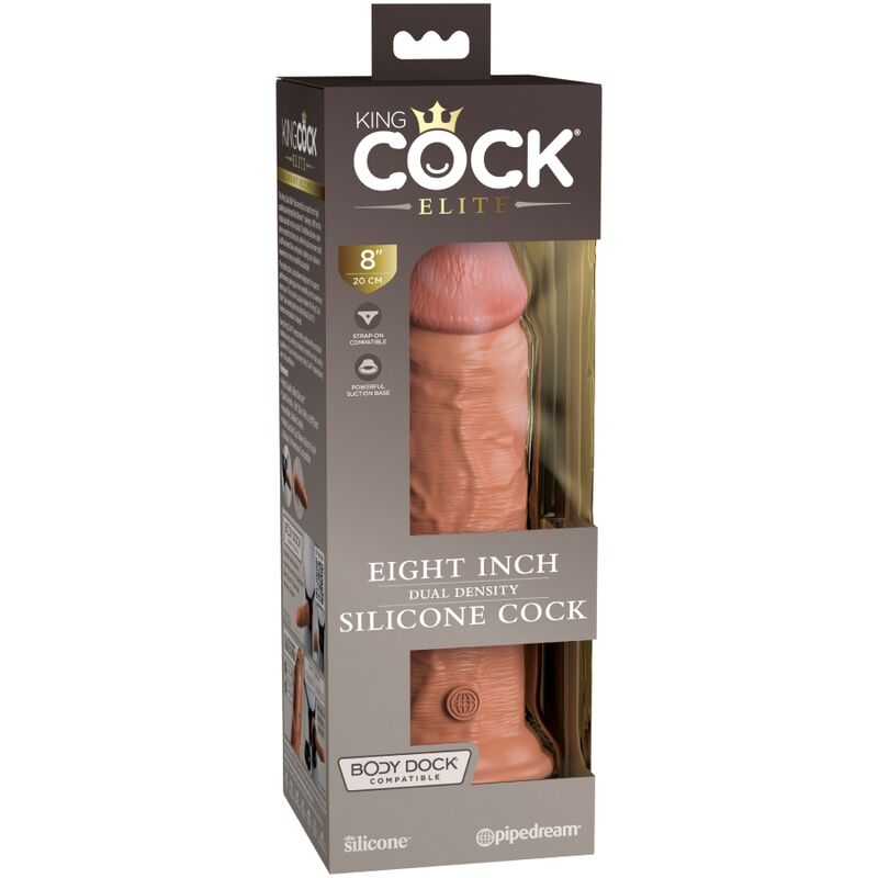 KING COCK - ELITE REALISTIC SILICONE DILDO 20.3 CM CARAMEL - Imagem de 5