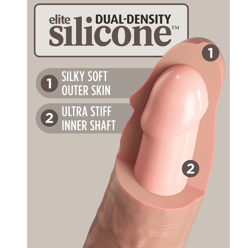 KING COCK - ELITE REALISTIC DILDO VIBRATOR SILICONE REMOTE CONTROL 17.8 CM - Imagem de 4