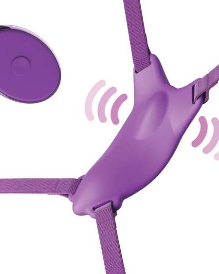 FANTASY FOR HER - BUTTERFLY HARNESS, VIBRATING RECHARGEABLE  REMOTE CONTROL PURPLE
