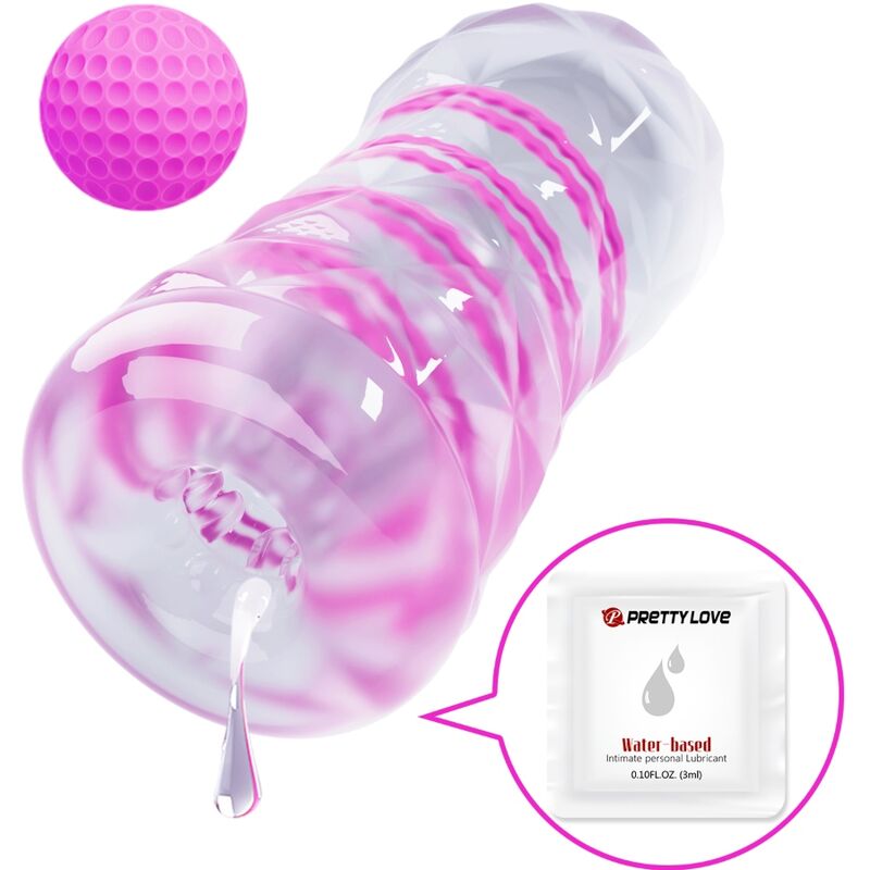 PRETTY LOVE - FANTASY MALE MASTURBATOR WITH INTERNAL SPIRAL AND TRANSPARENT BALLS - Imagem de 3