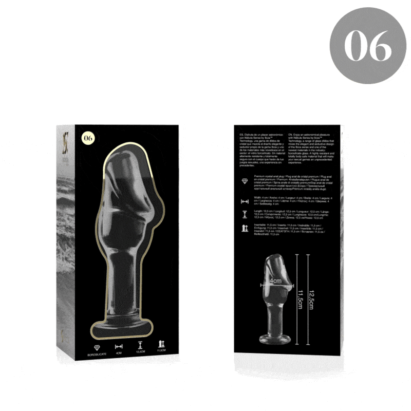 NEBULA SERIES BY IBIZA - MODELO 6 PLUG CRISTAL TRANSPARENTE 12.5 CM -O- 4 CM - Imagem de 4