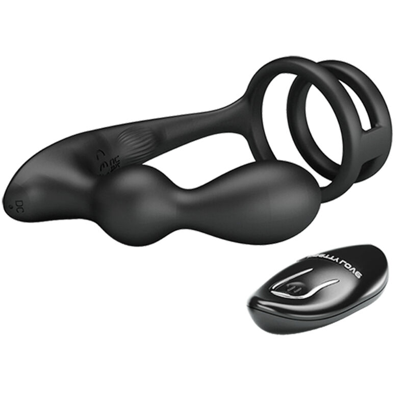 PRETTY LOVE - MARSHALL PENIS RING WITH VIBRATORY ANAL PLUG WITH REMOTE CONTROL - Imagem de 4