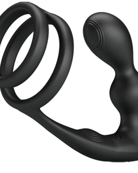PRETTY LOVE - MARSHALL PENIS RING WITH VIBRATORY ANAL PLUG WITH REMOTE CONTROL