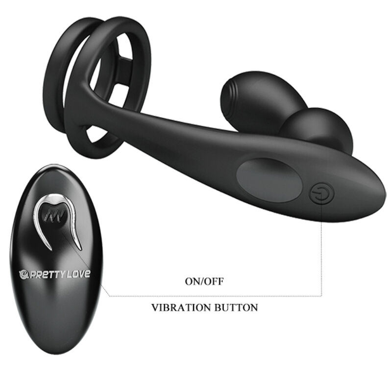 PRETTY LOVE - MARSHALL PENIS RING WITH VIBRATORY ANAL PLUG WITH REMOTE CONTROL - Imagem de 5