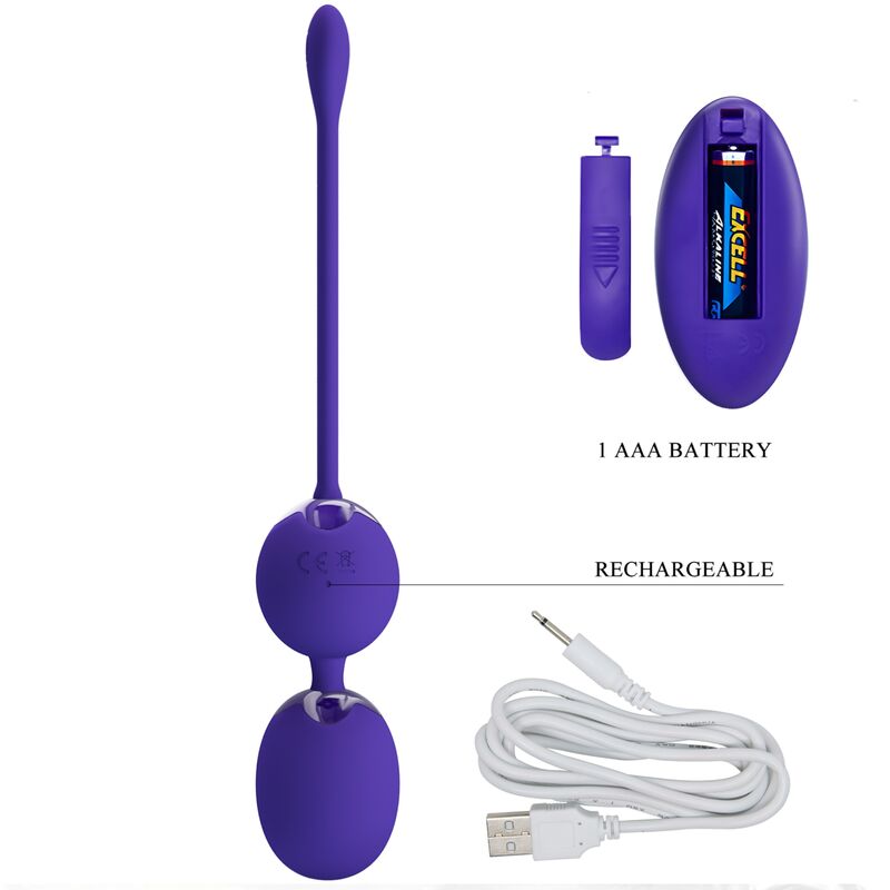 PRETTY LOVE - WILLIE YOUTH REMOTE CONTROL BALLS VIOLET VIBRATION - Imagem de 5