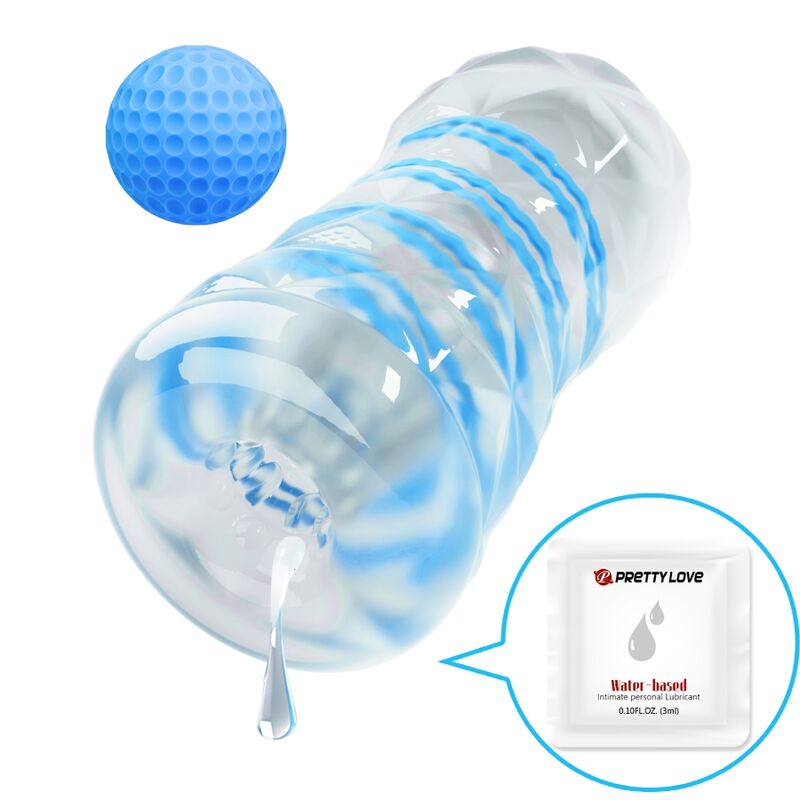 PRETTY LOVE - SMALL MASTURBATOR WITH BLUE SPIRALS - Imagem de 2