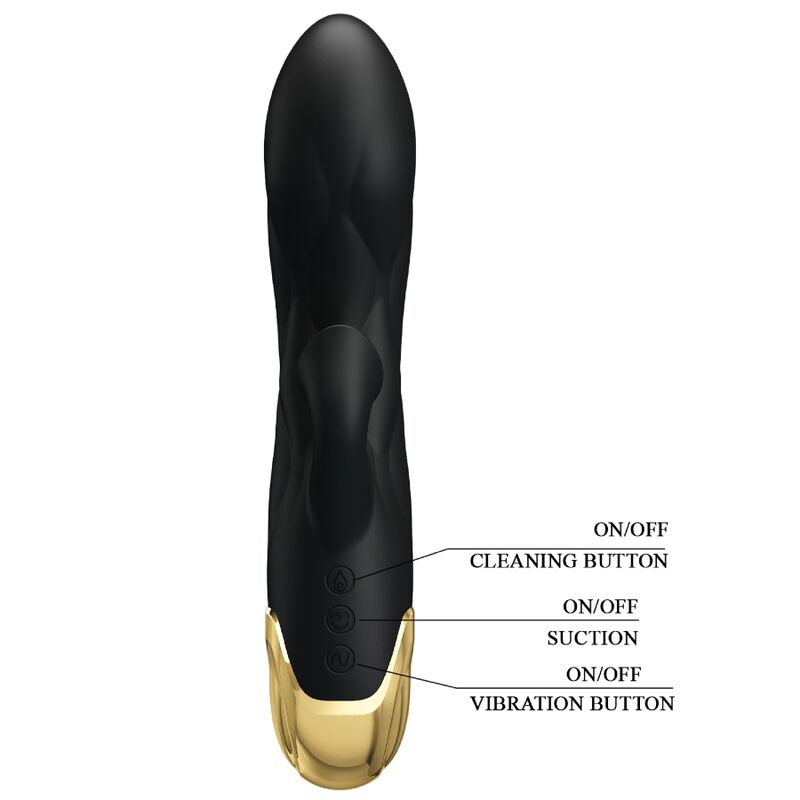 PRETTY LOVE - BLACK RECHARGEABLE GOLD PLATED LUXURY VIBRATOR - Imagem de 3