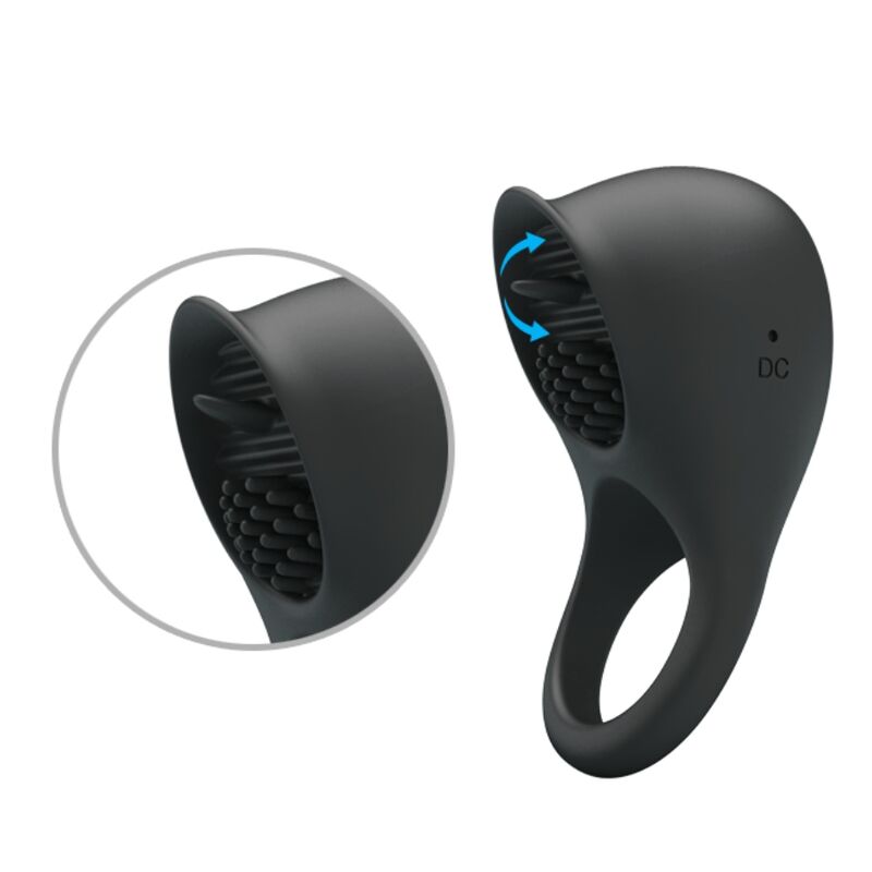 PRETTY LOVE - VIBRATING PENIS RING WITH BLACK TONGUE - Imagem de 5