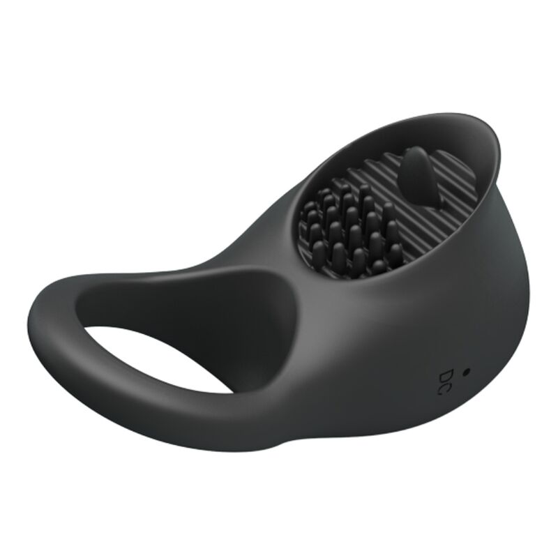 PRETTY LOVE - VIBRATING PENIS RING WITH BLACK TONGUE - Imagem de 3