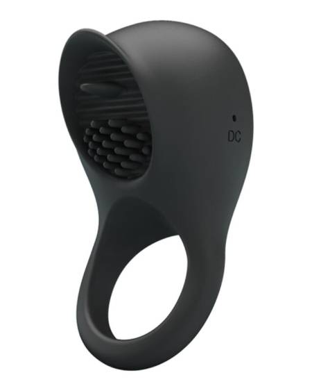 PRETTY LOVE - VIBRATING PENIS RING WITH BLACK TONGUE