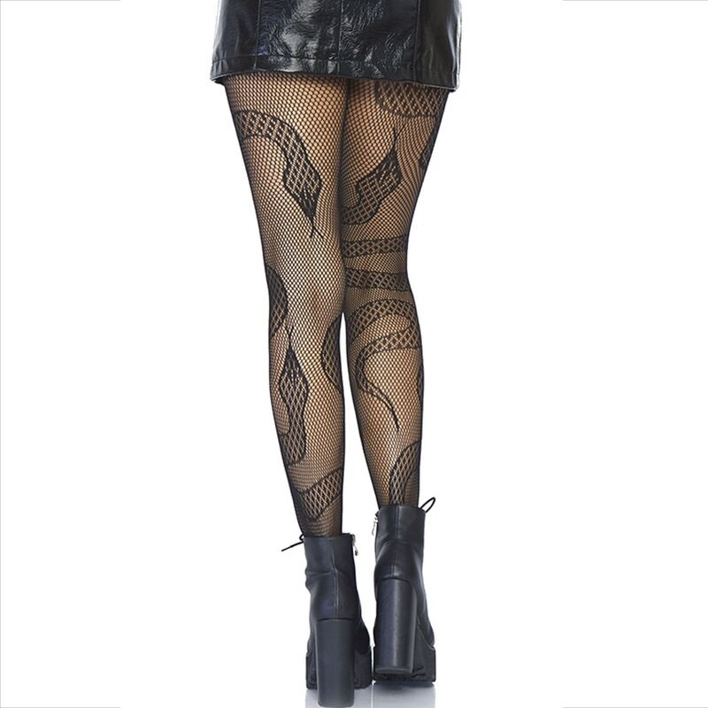 LEG AVENUE - STOCKINGS NET SNAKES BLACK - Imagem de 2