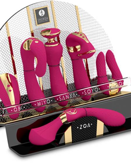 SHUNGA - DISPLAY OF 6 FUCHSIA INTIMATE MASSAGERS