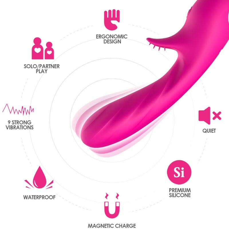 ARMONY - ROMANCE VIBRATOR WITH STIMULATOR FUCHSIA - Imagem de 3