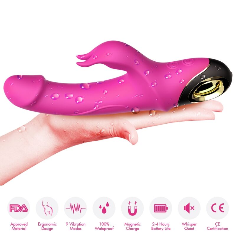 ARMONY - METEROR DILDO VIBRATOR RABBIT ROTATOR FUCHSIA - Imagem de 3